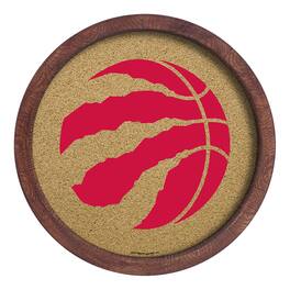 The Fan-Brand - Toronto Raptors 20.25'' Round Faux Barrel Framed Cork Board - Multicolor