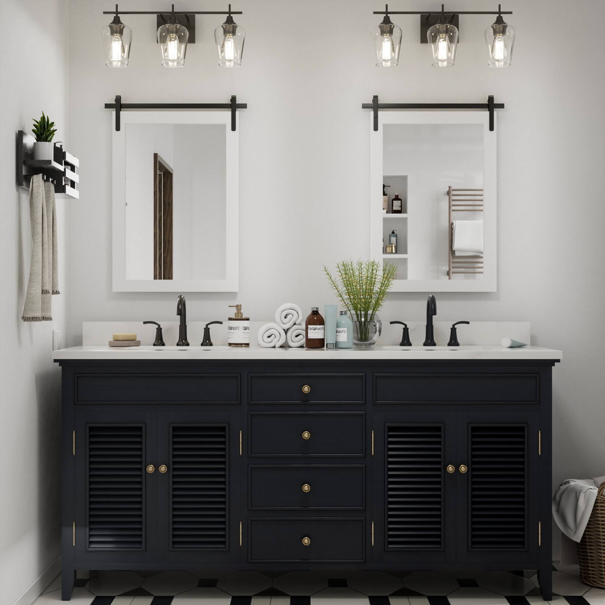 Alt View 5. PAIHOME - Rectangular Wall Mirror Waterproof Wood Frame Bathroom Mirror Modern Farmhouse Style Bedroom Living Room Decor - White - 18"x26".