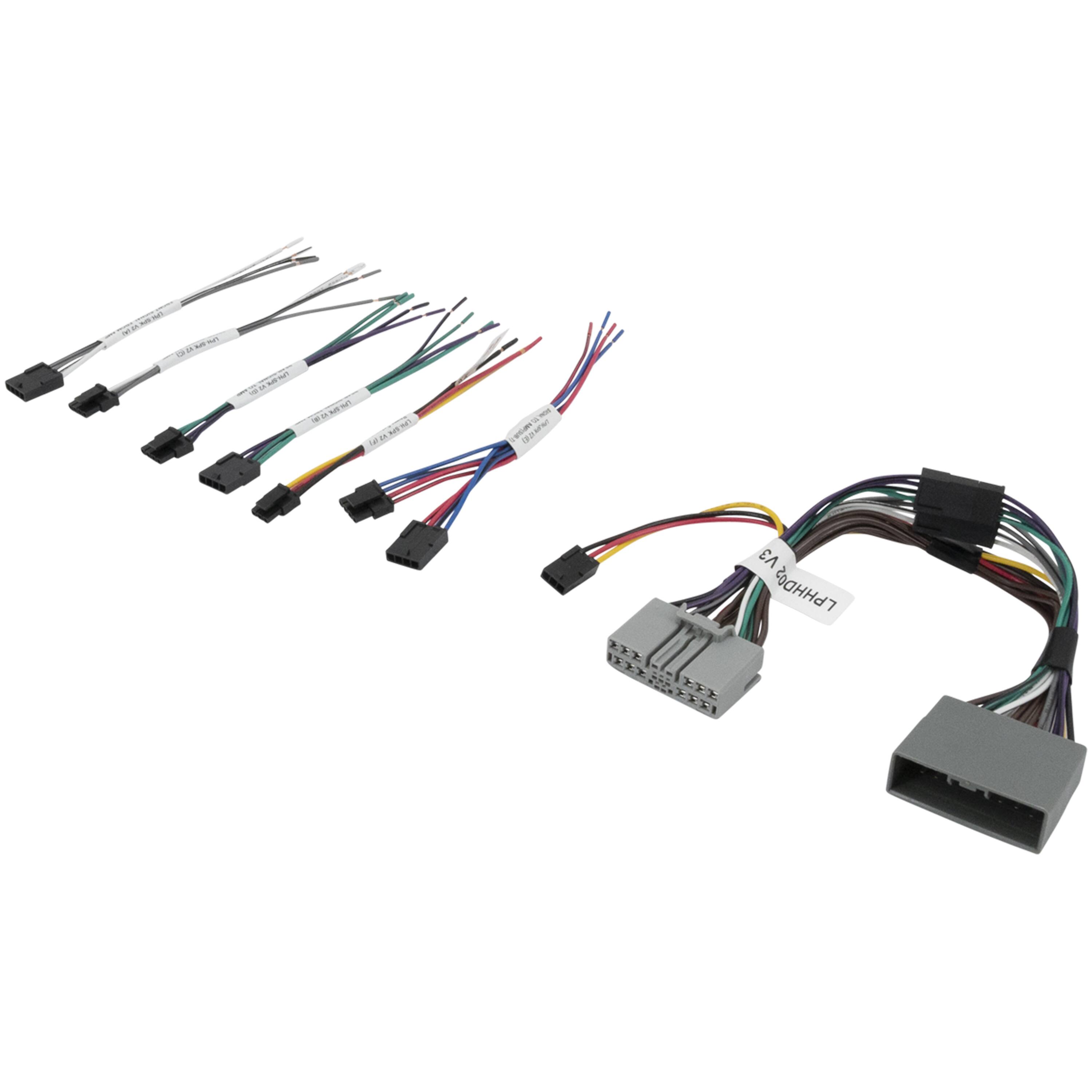 The image features a collection of wires and cables, including a variety of connectors and cords. There are at least 13 different wires and cables in the image, some of which are grouped together, while others are spread out. The wires are of varying lengths and appear to be in good condition. The image showcases a diverse assortment of cables and connectors, likely used for various electronic devices or systems.