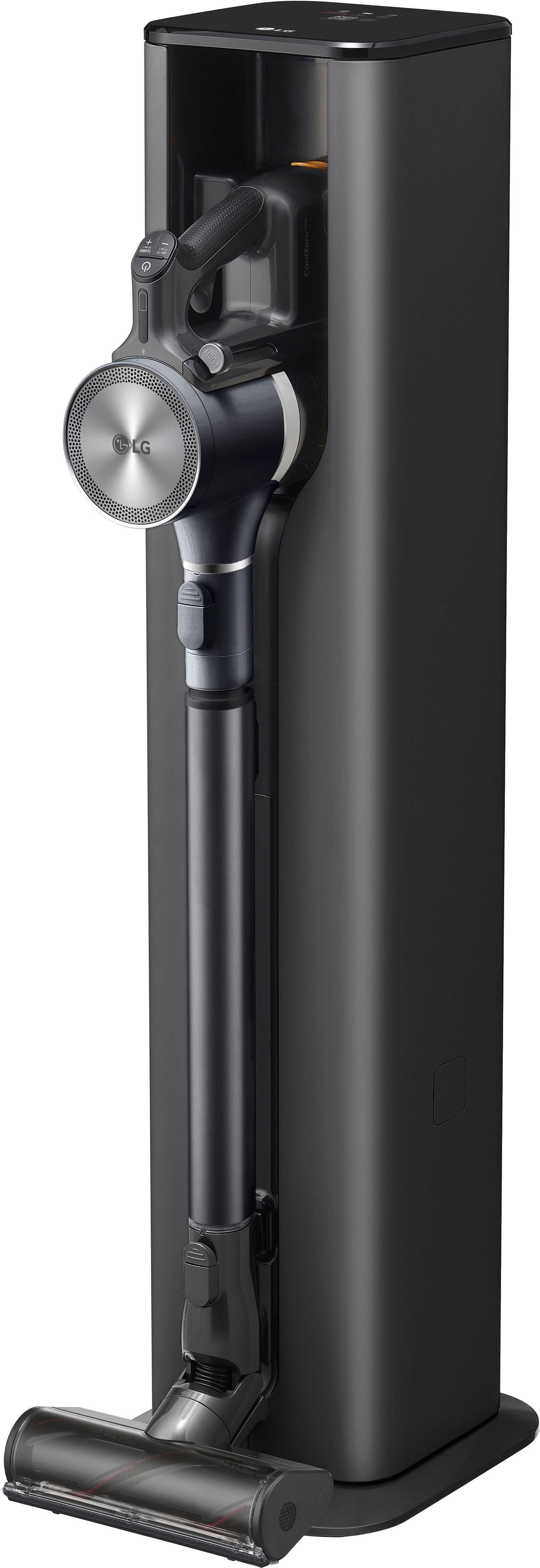 Angle. LG - CordZero All-in-One Cordless Stick Vacuum with Auto Empty - Iron Grey.