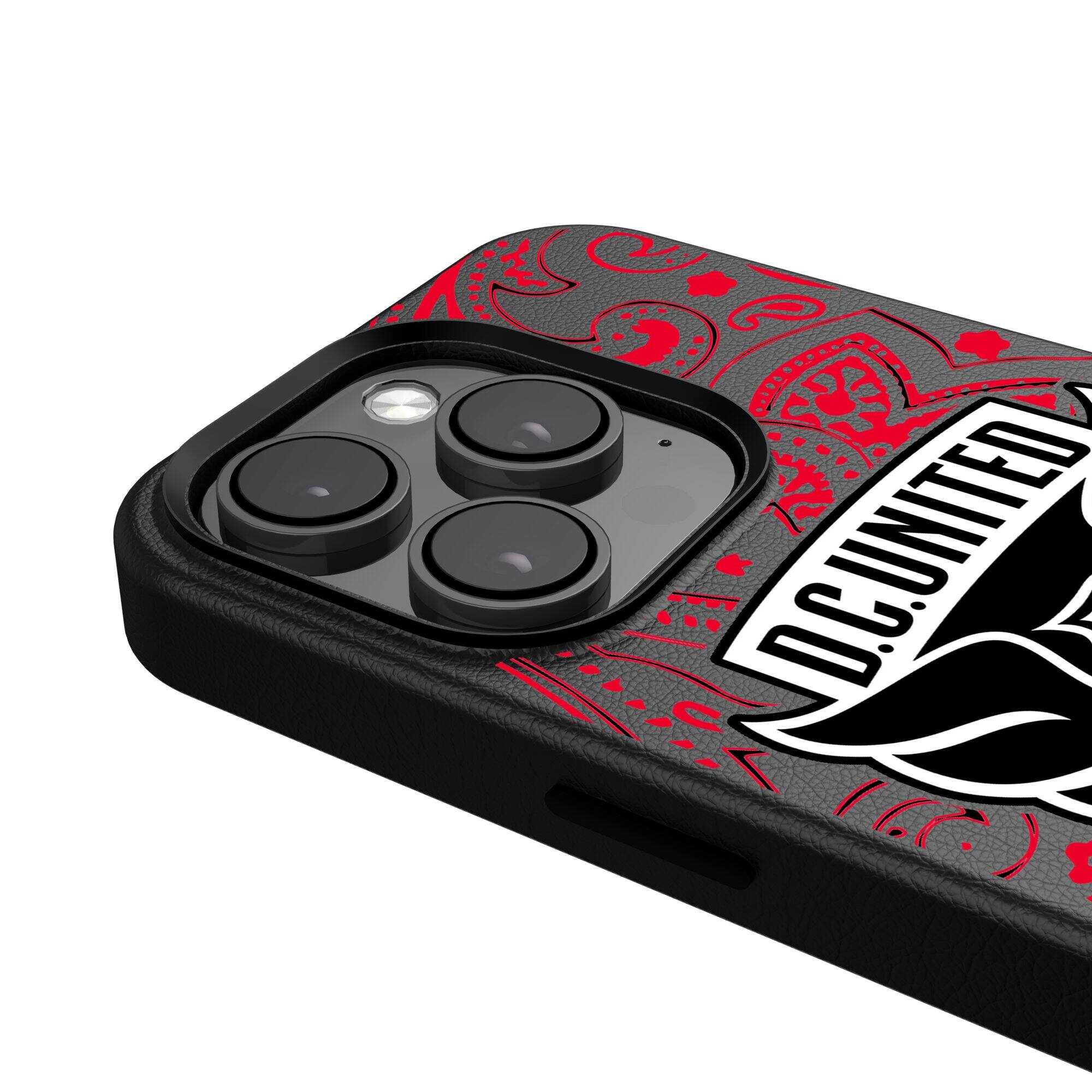 Alt View 3. Keyscaper - Black D.C. United iPhone Magnetic Bump Case - 15 Pro Max - Black.
