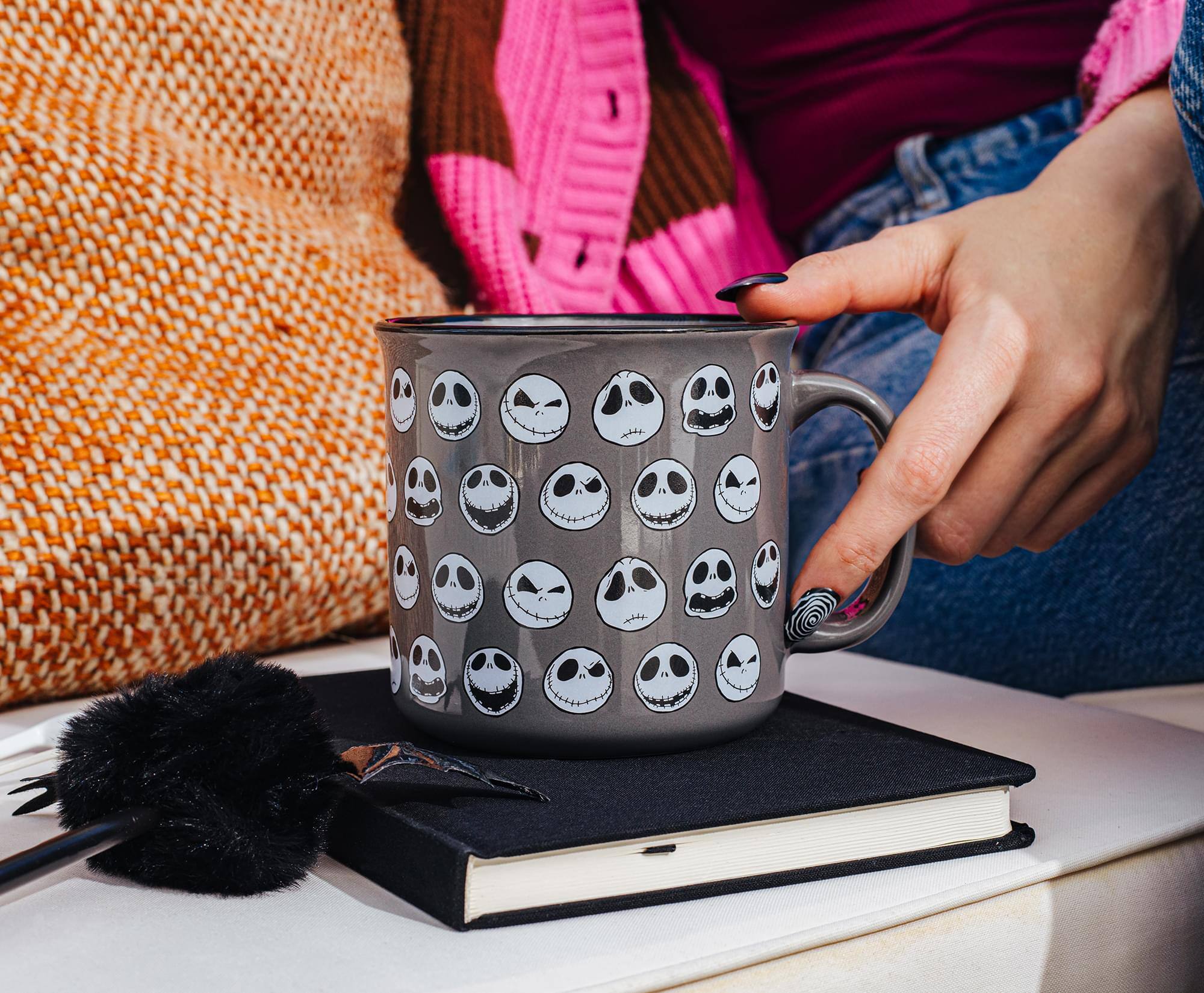 Alt View 4. Disney - Disney The Nightmare Before Christmas Jack Skellington Expressions Camper Mug - Black.