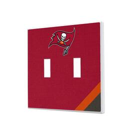 Keyscaper - Tampa Bay Buccaneers Diagonal Stripe Double Toggle Light Switch Plate - Multicolor
