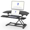 Front. FlexiSpot - FlexiSpot M7 Series 36"W Manual Corner Adjustable Standing Desk Converter, Black - Black.