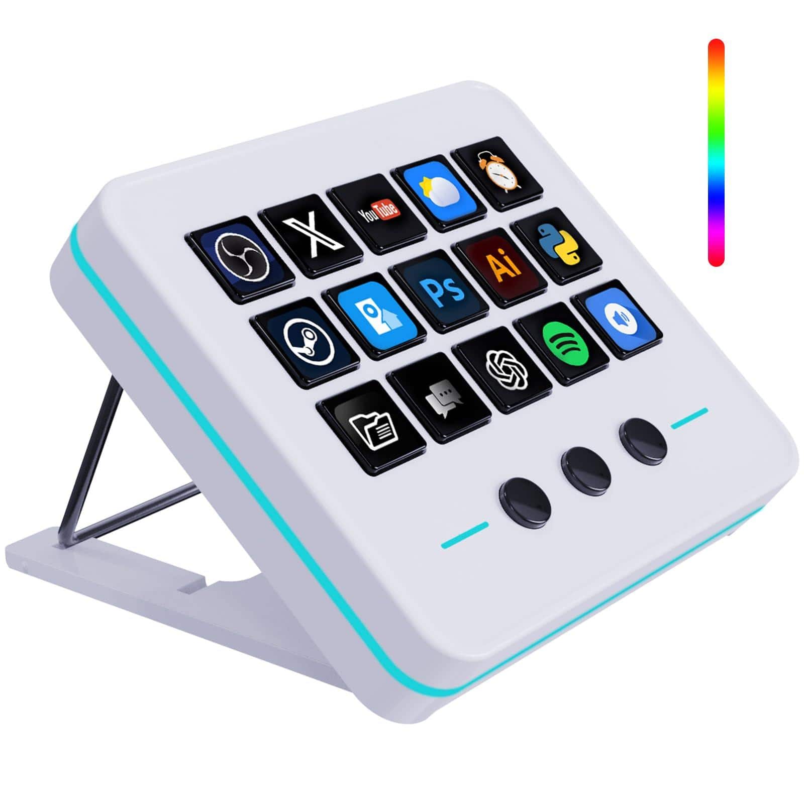 METALTON - Macro Keypad Stream Controller Deck Streaming Shortcut Customizable Visual Ai Pad Soundboard For Obs Desk S - Default