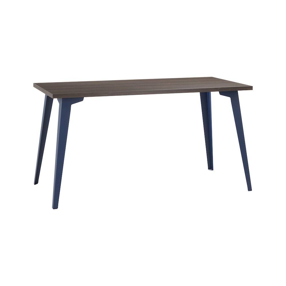 Front. Orison - Orison Office 27x57 Mid Century Modern Desk, Navy / Trail Walnut - Blue.