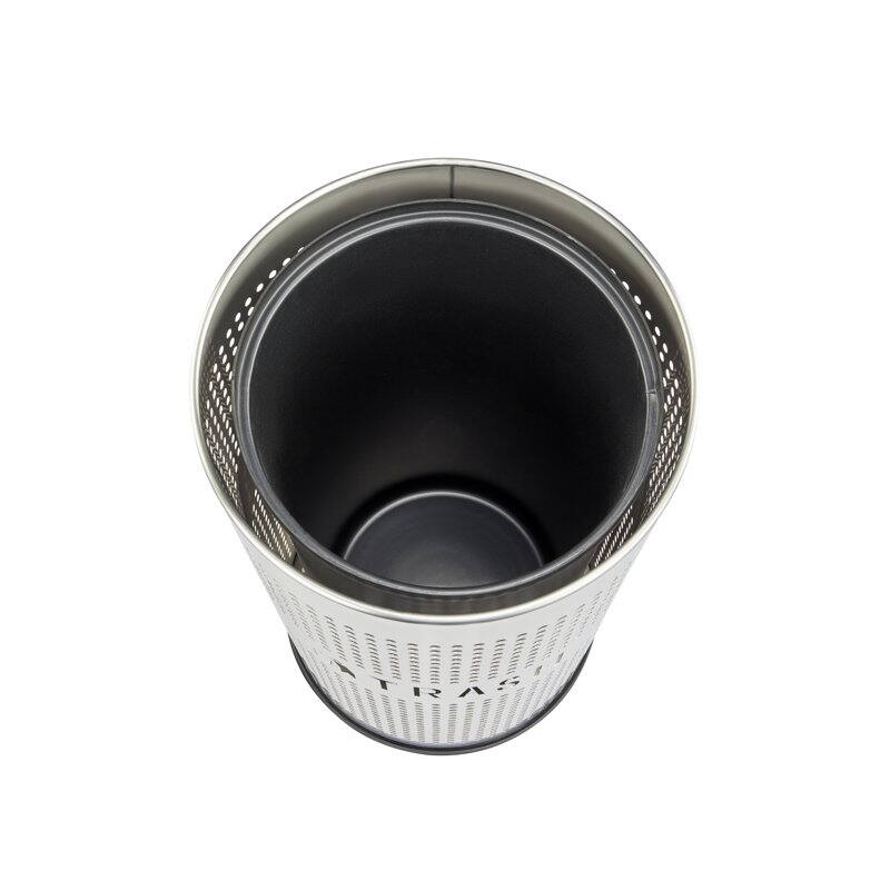 Alt View 4. Alpine Industries - 26 Gallon Perforated Recycling Trash Can with Lid and Liner - Black - Trash Label.