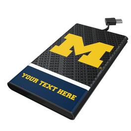 Keyscaper - Michigan Wolverines Personalized Endzone Plus 5000mAh Flat Powerbank - Black