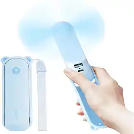 Loheer - Portable Handheld Fan with Power Bank Rechargeable Pocket Fan 4500mAh 3 Speeds Mini Personal Fan