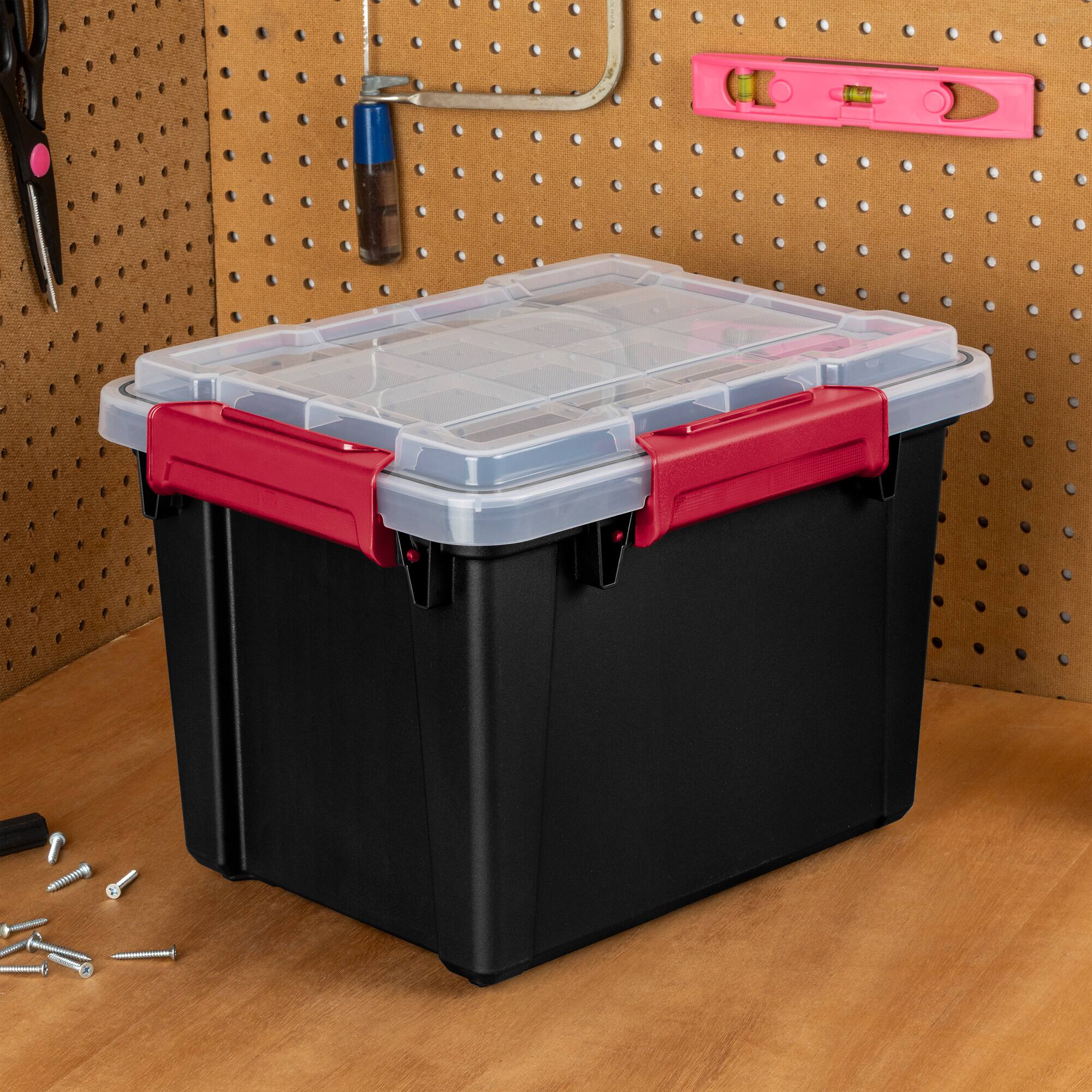 Alt View 3. Sterilite - Sterilite 5 Gal Gasket Box, Stackable Storage Container with Lid, Black, 24 Pack.