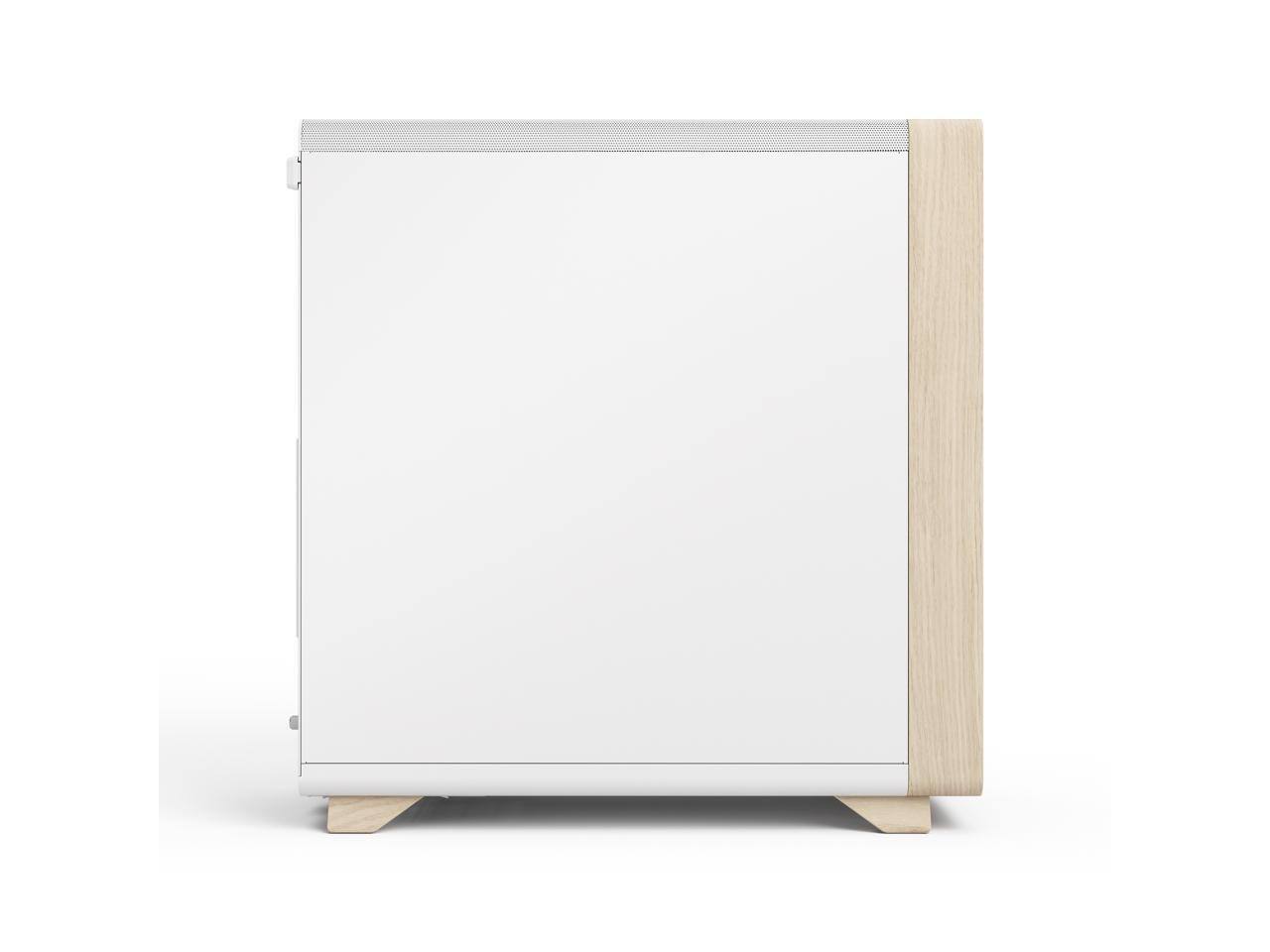 Alt View 2. Fractal Design - Fractal Design Summit Chalk White/Light Oak ATX Case w/ 3 Momentum 14 Fans, E-ATX/mATX/ITX Support - Chalk White.