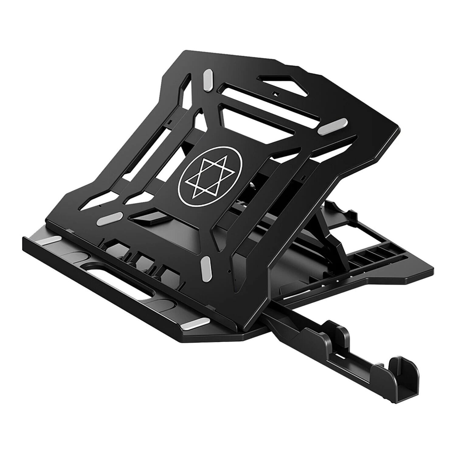 Stock Preferred - 360° Laptop Riser Stand with Phone Holder - Black