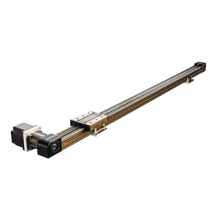 Front. VEVOR - Linear Guide Rail, Belt Drive, CNC Linear Motion Stage Actuator, with Nema34 Stepper Motor, 1300 mm Stroke Work Size - Silver.