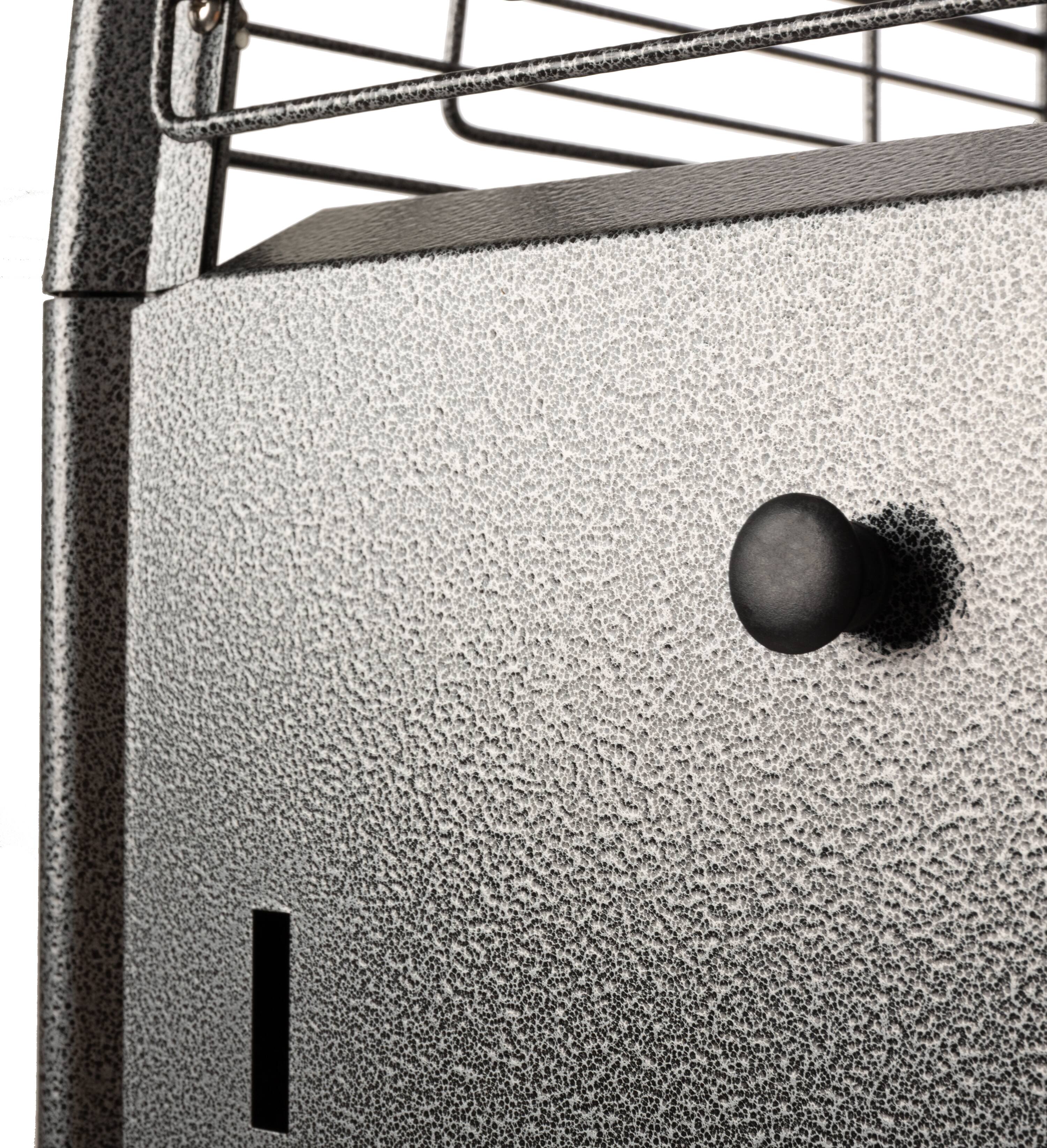 Alt View 5. Fire Sense - Hammered Square Pyramid Flame Patio Heater - Platinum.