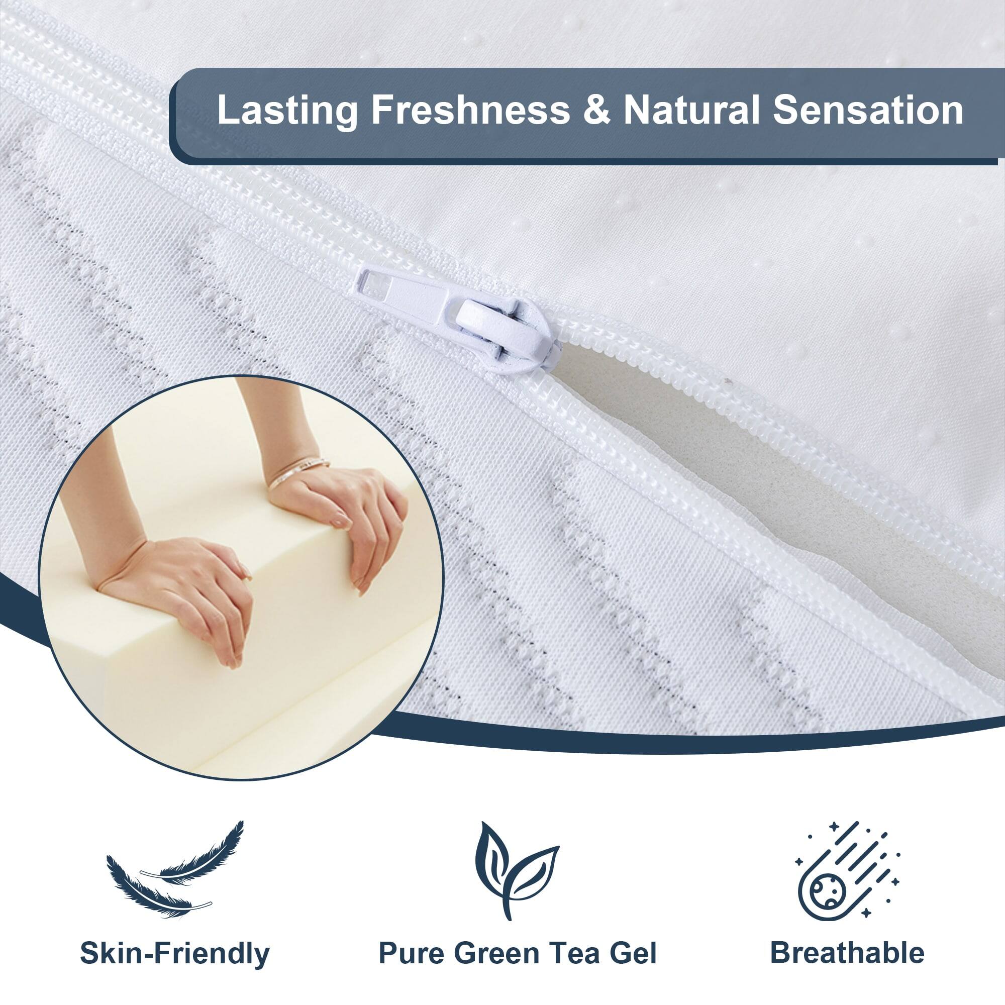 Lasting Freshness & Natural Sensation, Skin-Friendly, Pure Green Tea Gel, Breathable