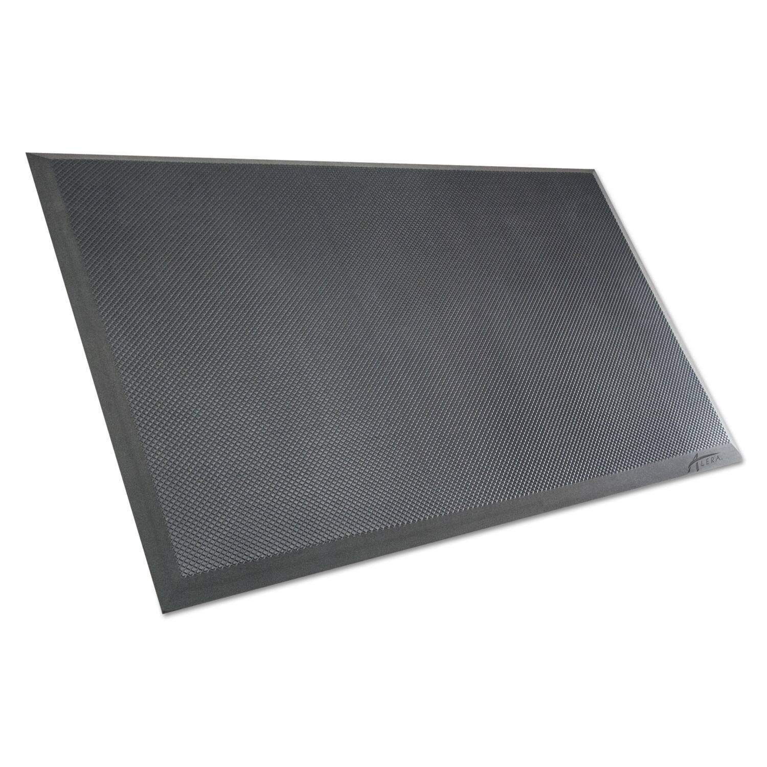 Angle. Alera - Alera AdaptivErgo Anti-Fatigue Mat, Rectangular, Black Molded Grid Surface, 19.4" x 33.2" - Black.