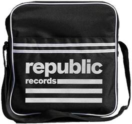 PopMarket - Rocksax - Republic Records - Logo - Zip Top Messenger/Record Bag (Black/White) - Multicolor