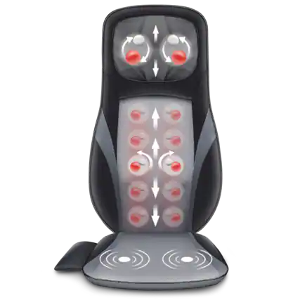 Front. Snailax - Snailax Shiatsu Back Massager with Heat & Deep Kneading Massage Chair Pad - black.