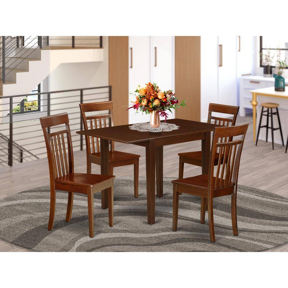 Angle. East West Furniture - Dining Room Set Mahogany - Brown.