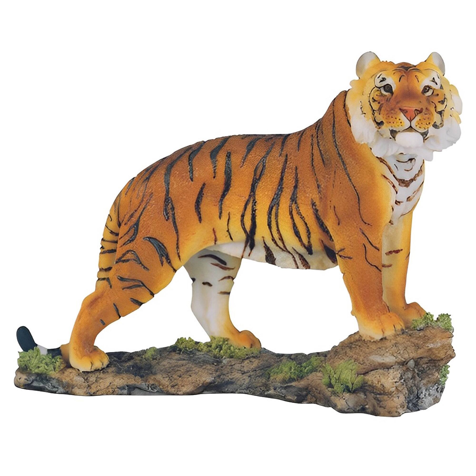 Front. FC Design - FC Design 6"H Bengal Tiger Standing on Rock Wild Cat Animal Figurine Statue Office Desk Tabletop Home Decor Gift - Multi-Color.