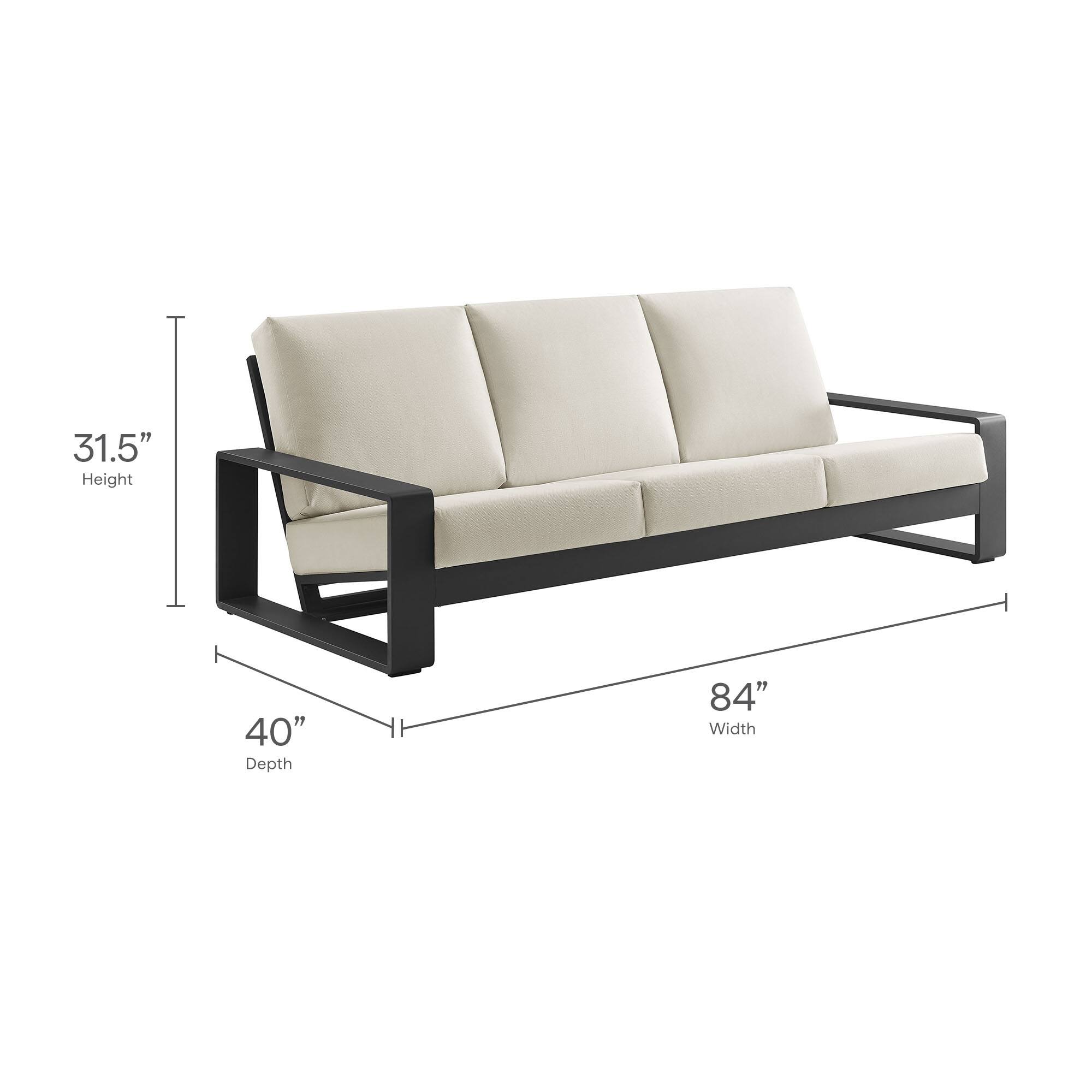 31.5" Height, 40" Depth, 84" Width