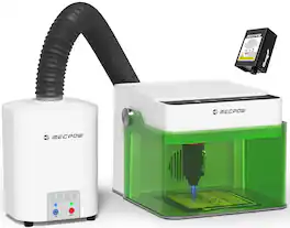 Mecpow - M1 5W Mini Diode Laser Engraver & P50 Fume Extractor & R1 Infrared Laser Module, Enclosed Cutter for Beginner, Metal
