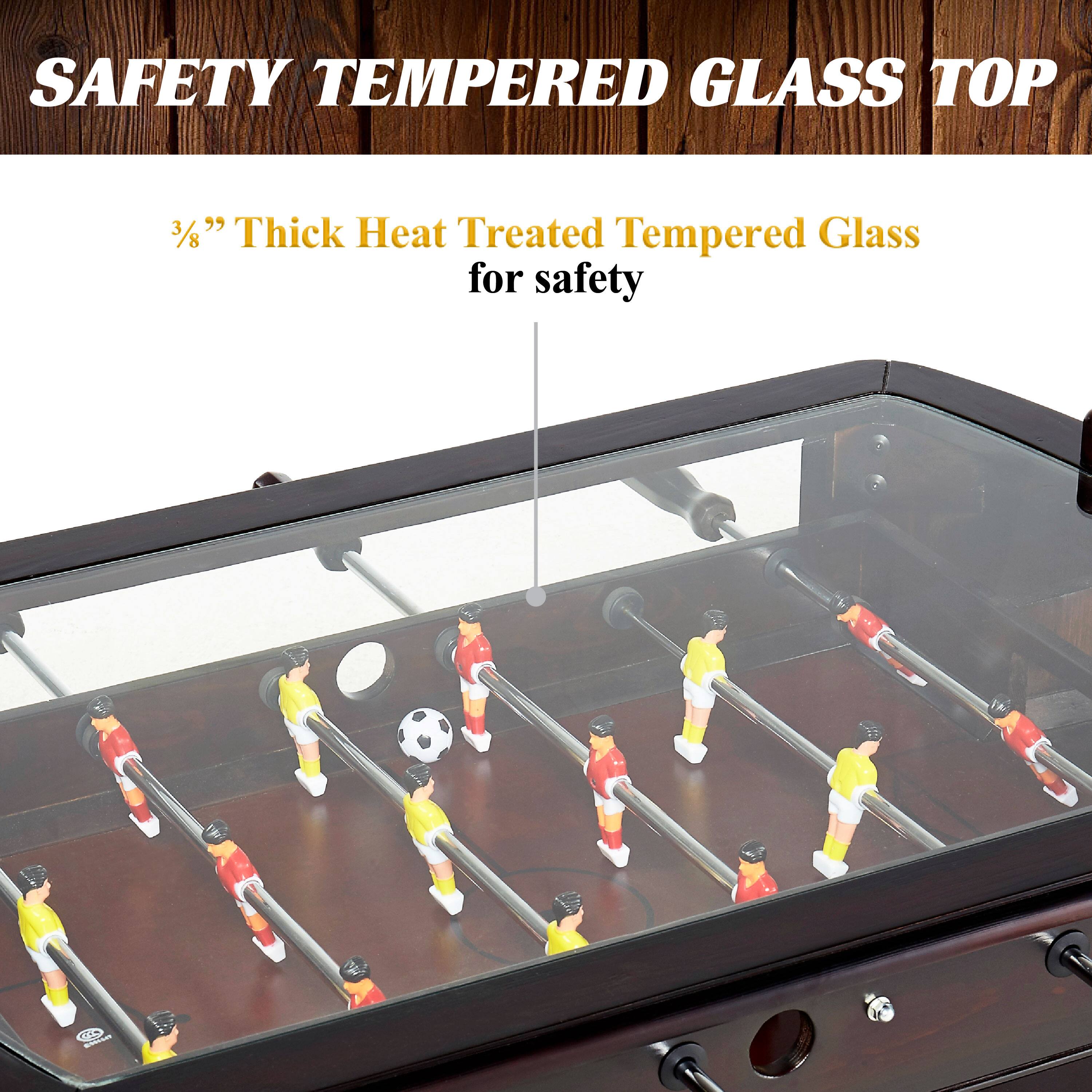 SAFETY TEMPERED GLASS TOP "3/8" Thick Heat Treated Tempered Glass for safety.