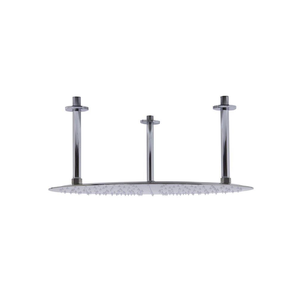 Angle. Alfi - 20" Round Brushed Solid Stainless Steel Ultra Thin Rain Shower Head - Stainless Steel.