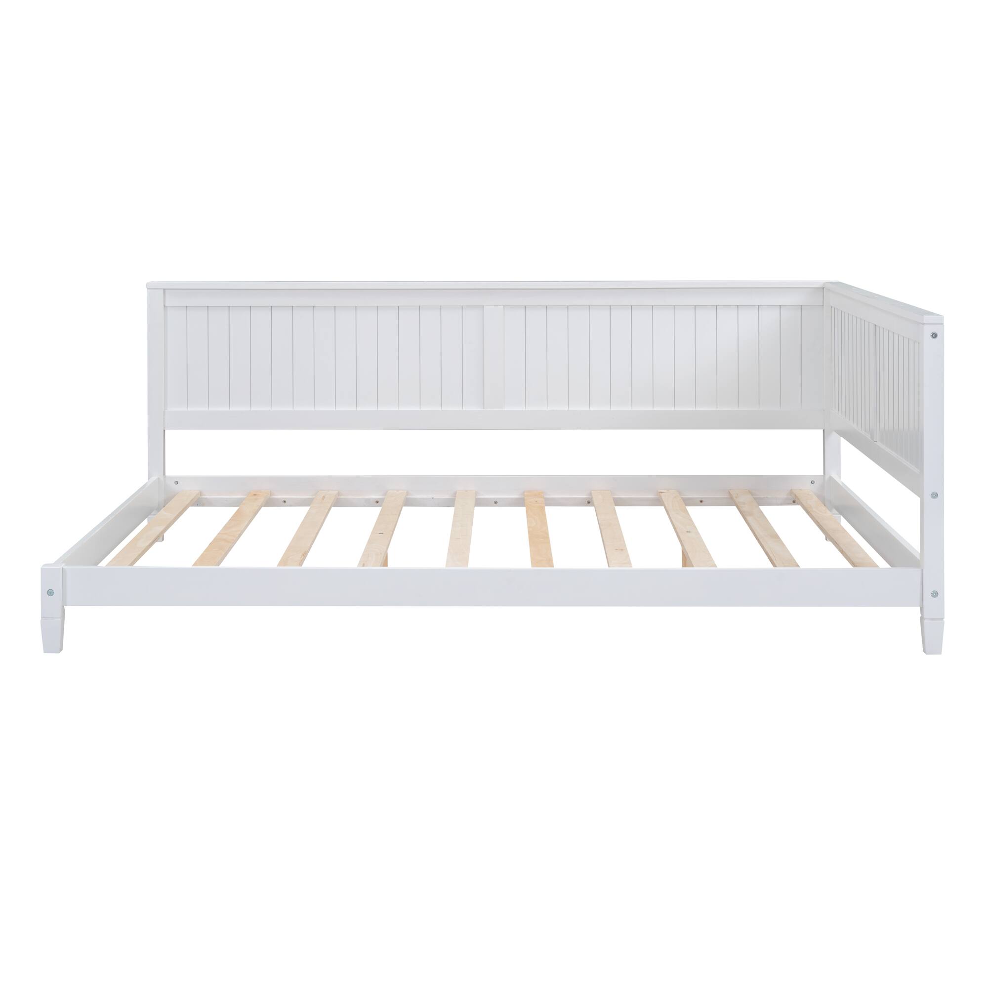Alt View 1. Tiramisubest - Full Size Wood Daybed/Sofa Bed, White - White.