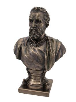 Veronese Design - Michelangelo Finish Bust Statue Artist - Bronze