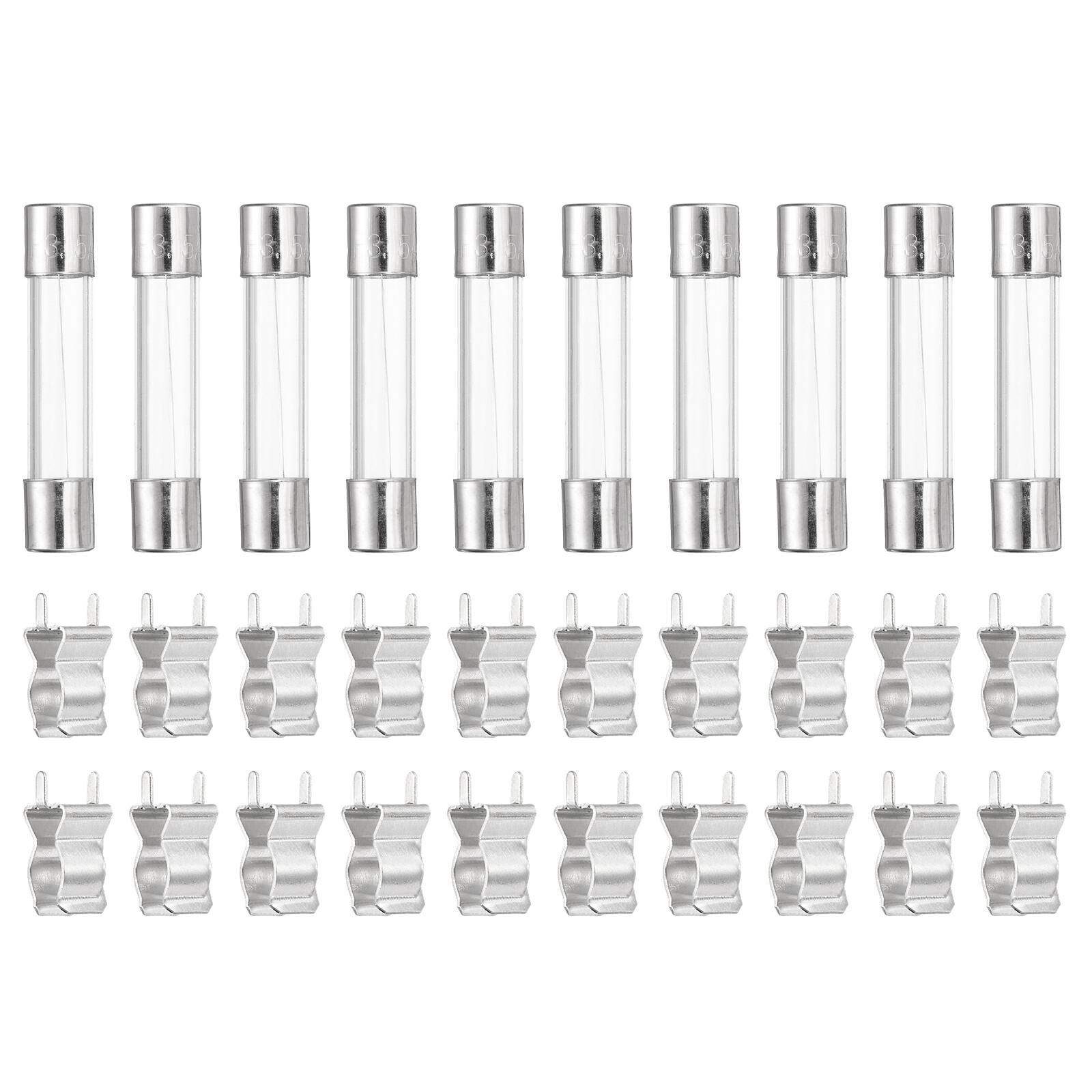 Unique Bargains - Glass Tube Fuses, 6x30mm 3.15A 250V Quick Fast Blow Glass Cartridge Tube Fuse with 20pcs Safety Clip 10pcs price history on PriceWatchPro