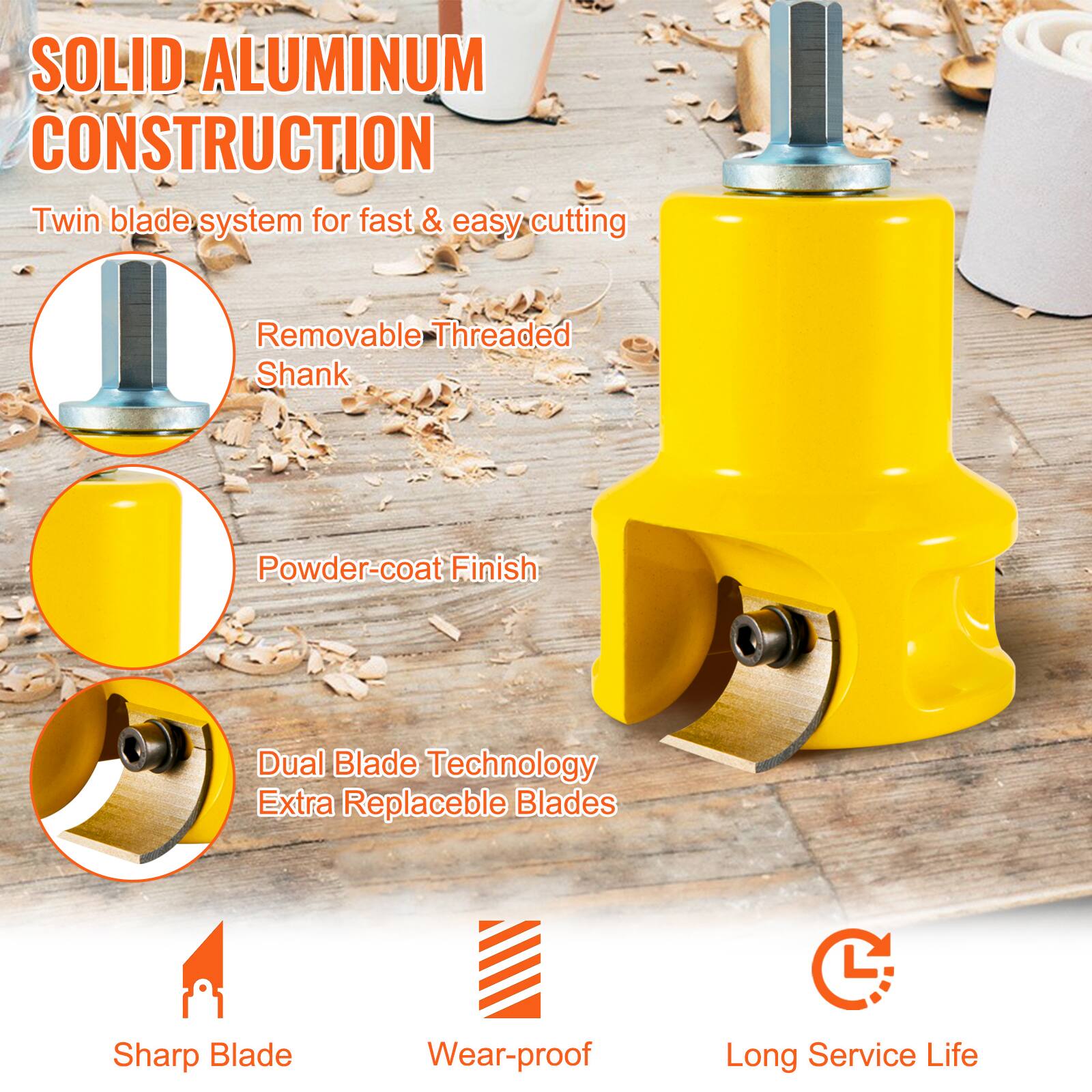 SOLID ALUMINUM CONSTRUCTION

- Twin blade system for fast & easy cutting
- Removable Threaded Shank
- Powder-coat Finish
- Dual Blade Technology
- Extra Replaceable Blades
- Sharp Blade
- Wear-proof
- Long Service Life