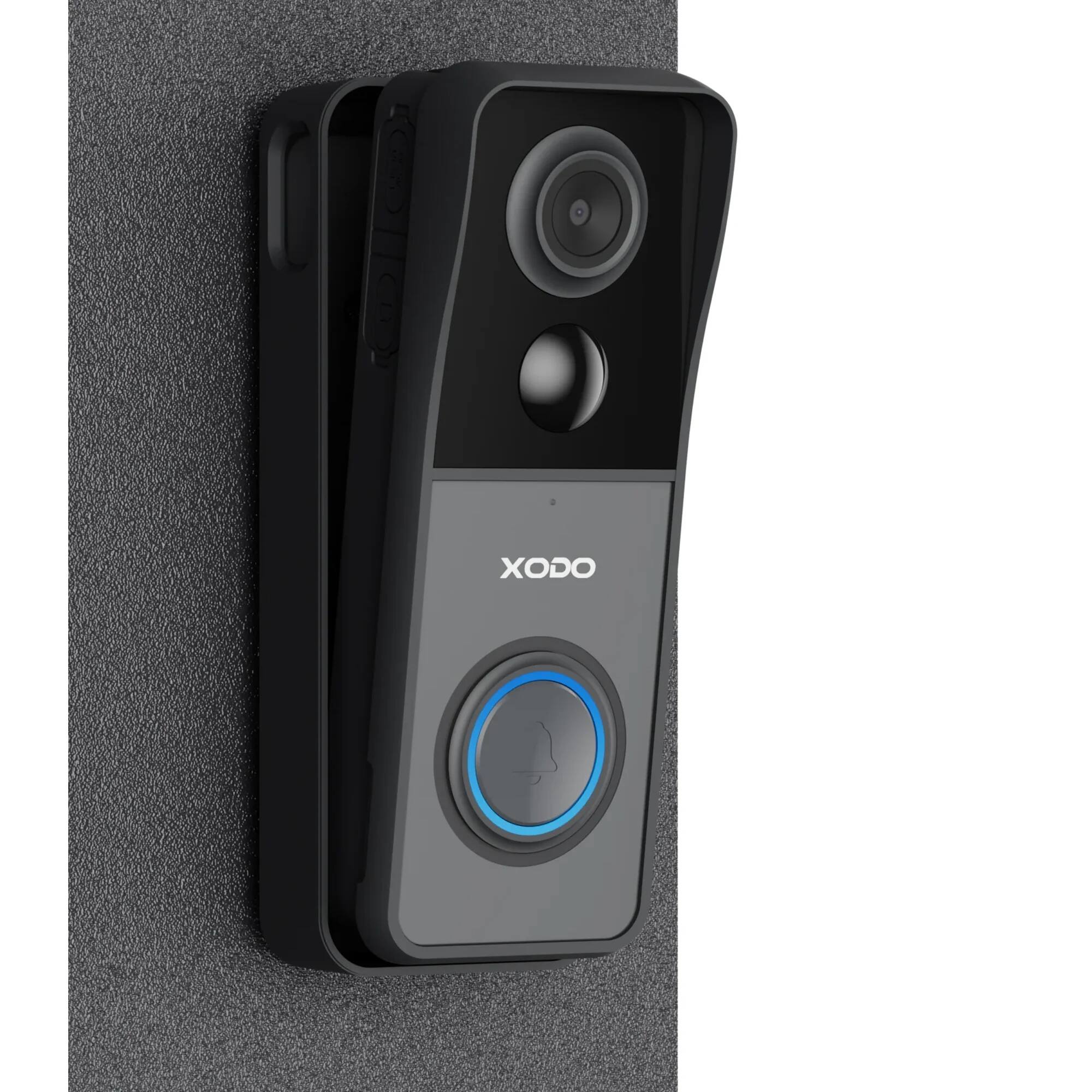 Alt View 2. XODO - VD2 Smart Wi-Fi 2K Wireless Video Doorbell with 2-Way Audio - Gray.