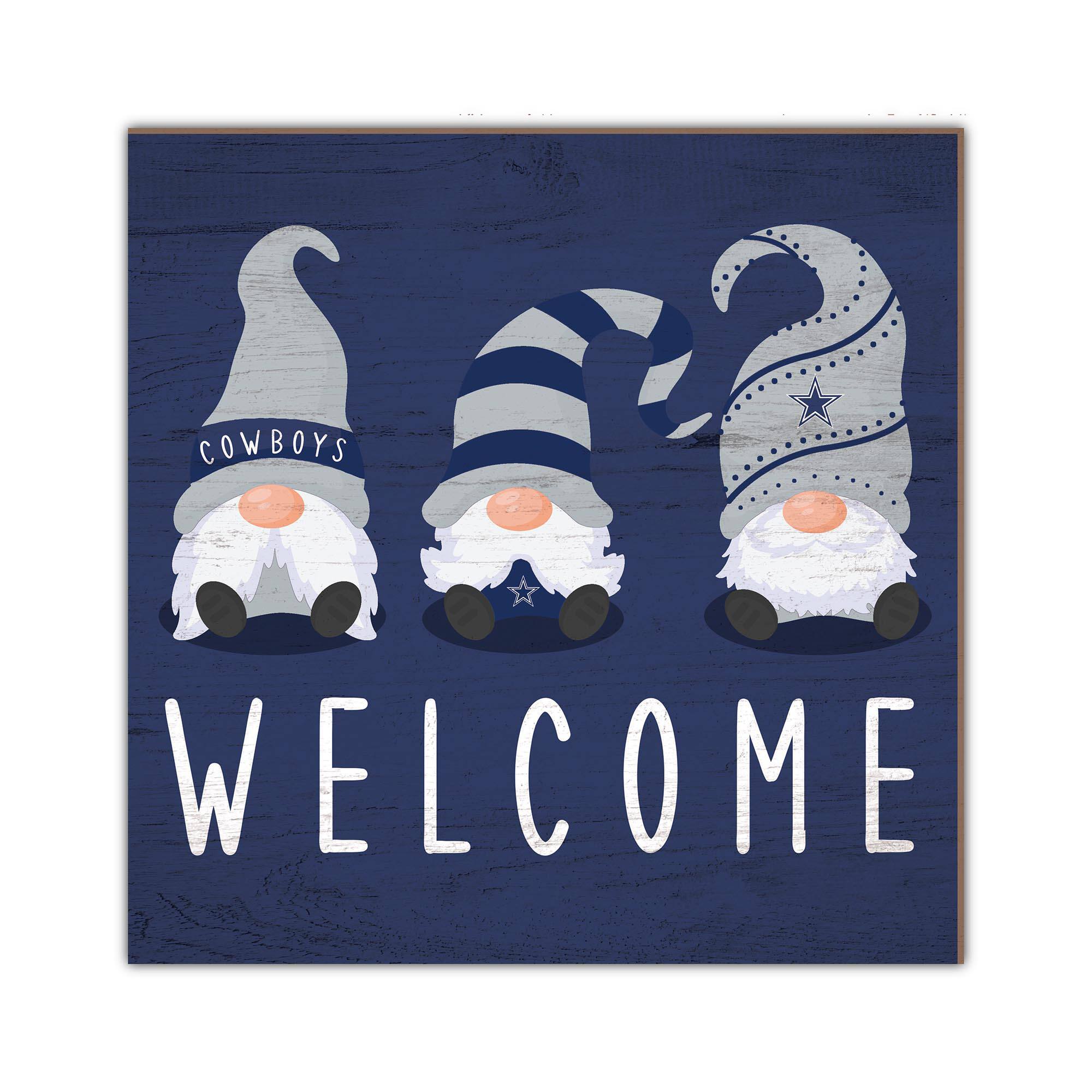 Dallas Cowboys 10'' x 10'' Welcome Gnomes Sign