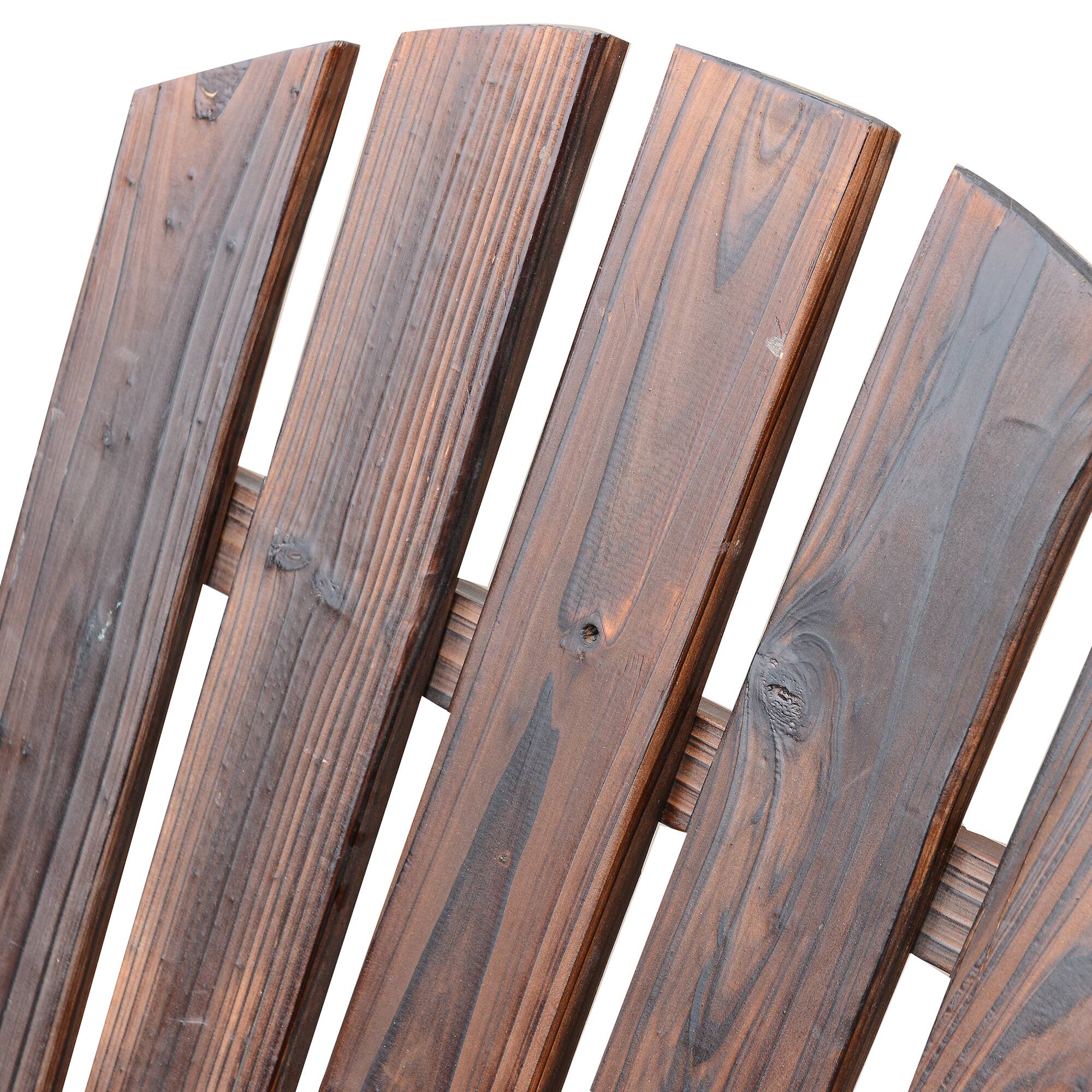 Alt View 8. Outsunny - Wooden Adirondack Chair with Ottoman, Outdoor Fire Pit Chair, Patio Lounge Chair that Supports Up to 330 lbs. - Rustic Brown.