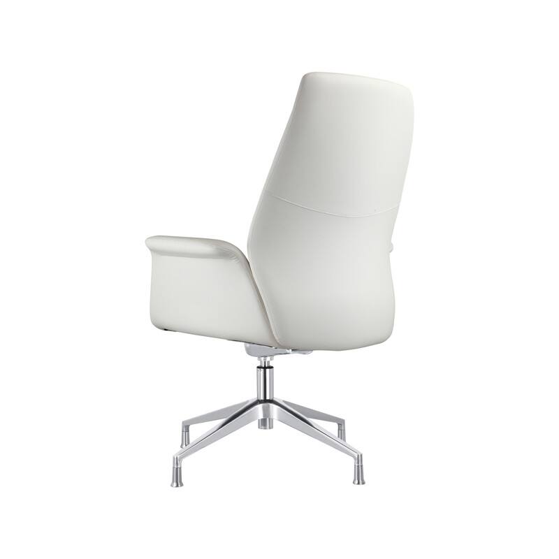 Alt View 2. LeisureMod - Summit Ergonomic Office Chair with Faux Leather, Adjustable Height & Swivel for Home or Work - White.