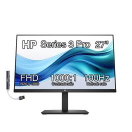HP - 27" FHD IPS Monitor, 5ms Response Time, Anti-Glare, Flicker Free, VESA Mount, VGA, HDMI & DKZ Hub, Color - Black