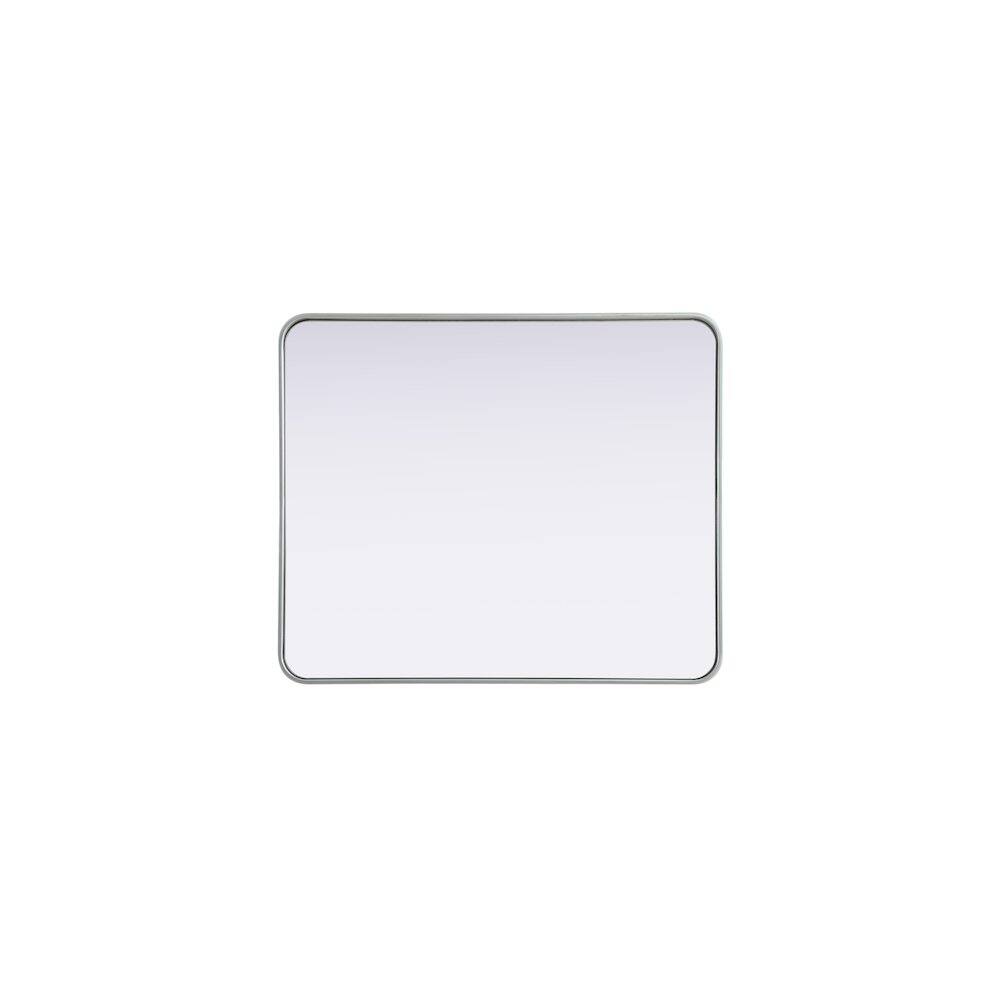 Alt View 4. Elegant Decor - Contour Metal Rectangle Mirror 30x36 in Silver - Silver.