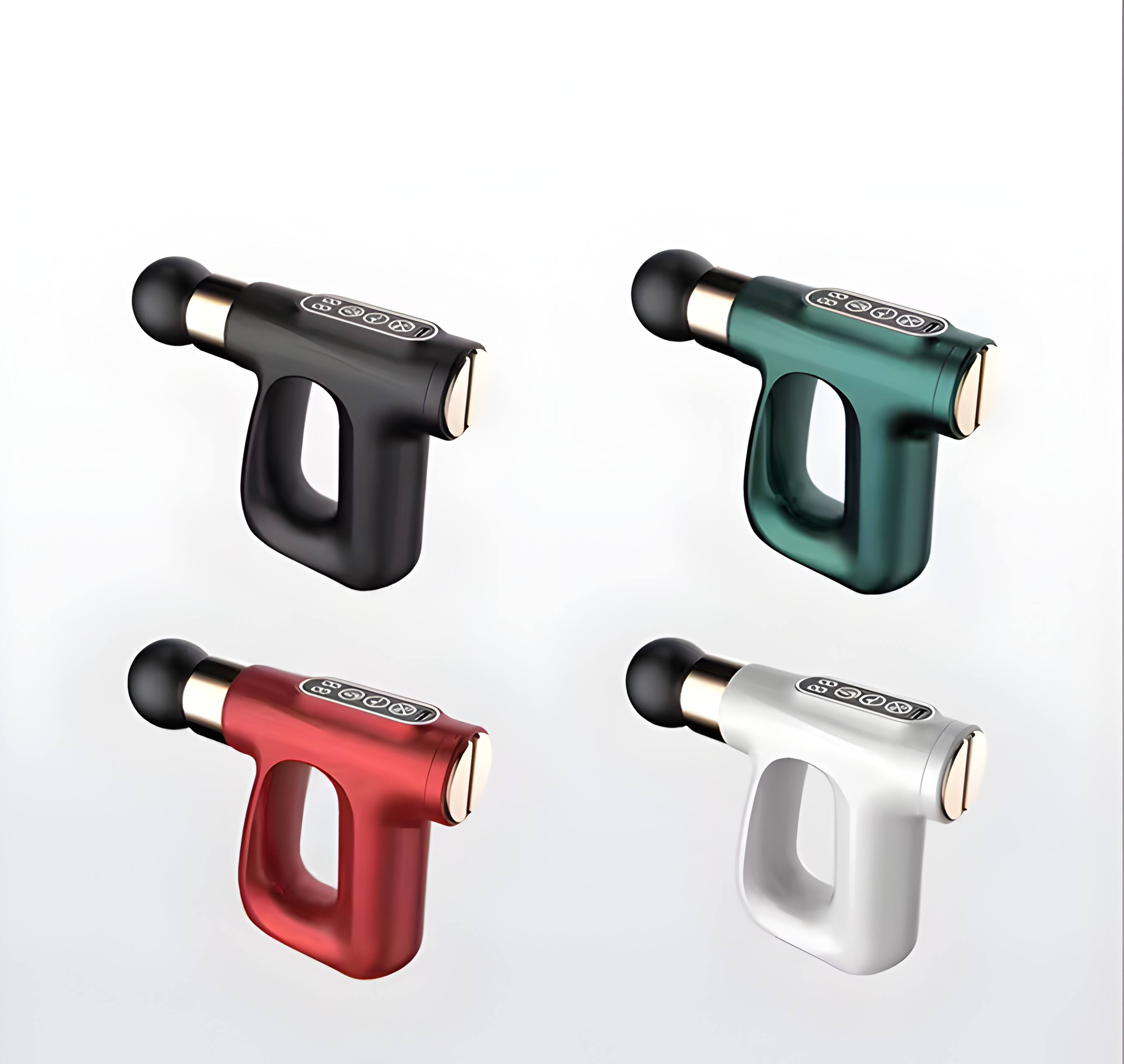 Alt View 4. Cluzine - Touch Screen Mini Cordless Massage Gun Heat & EMS for Post-Workout Muscle Recovery - Green.