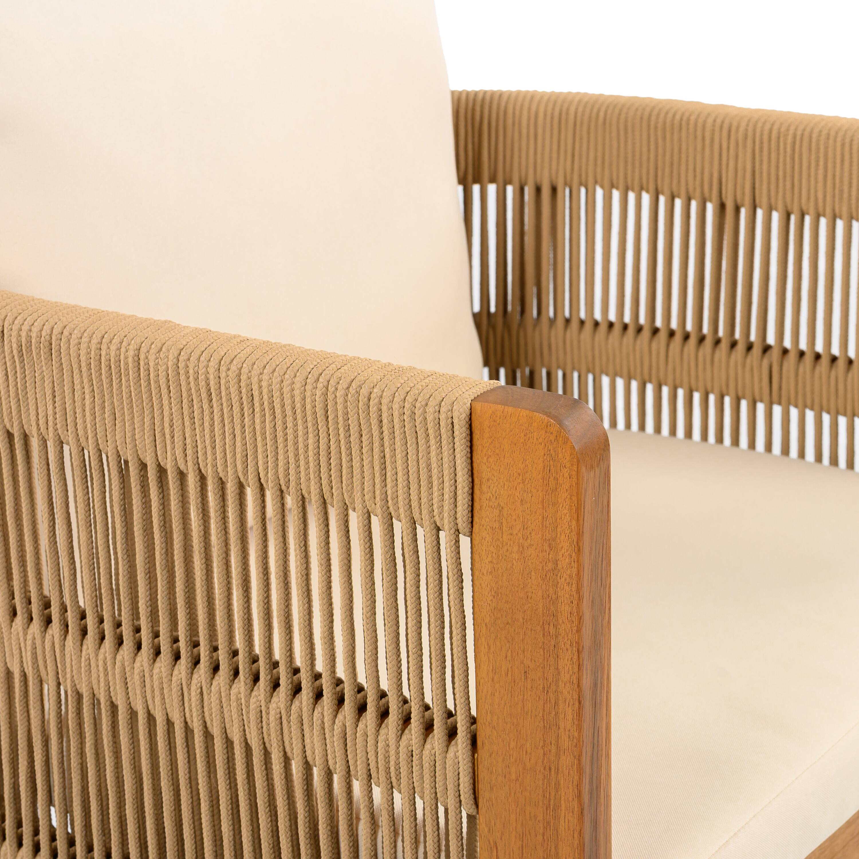 Alt View 5. Mondawe - Set of 2 Acacia Wood Outdoor Dining Chairs with Cushions - Beige.