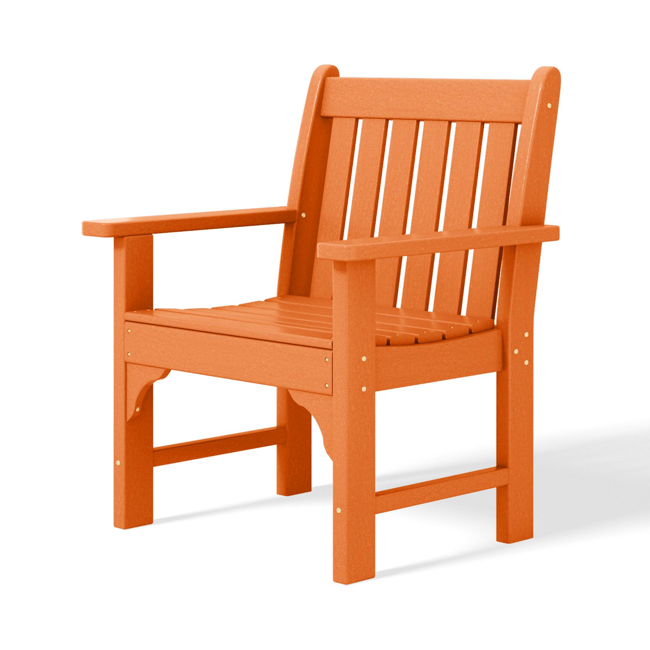 Alt View 3. WestinTrends - WestinTrends Malibu Outdoor Patio HDPE Adirondack Dining Arm Chair - Orange.