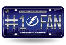 Rico Industries - Tampa Bay Lightning - #1 Fan - Metal Tag License Plate - Multi