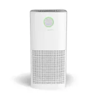 GermGuardian - 23.5-inch Air Purifier with 360-Degree True HEPA Pure Filter, UV-C Light and Air Quality Monitor for 1905 Sq. Ft. Rooms - White - Front_Zoom