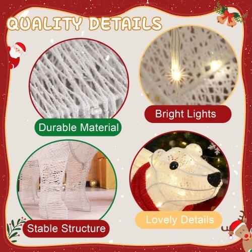 QUALITY DETAILS

- Durable Material
- Bright Lights
- Stable Structure
- Lovely Details