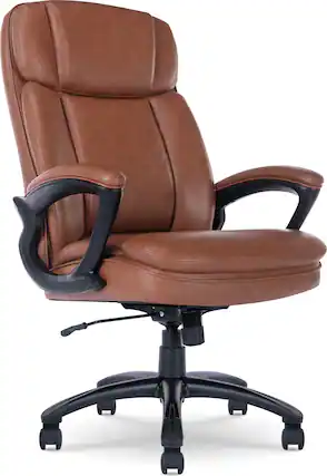 Front. Serta - Fairbanks Bonded Leather Big and Tall Executive Office Chair - Cognac.