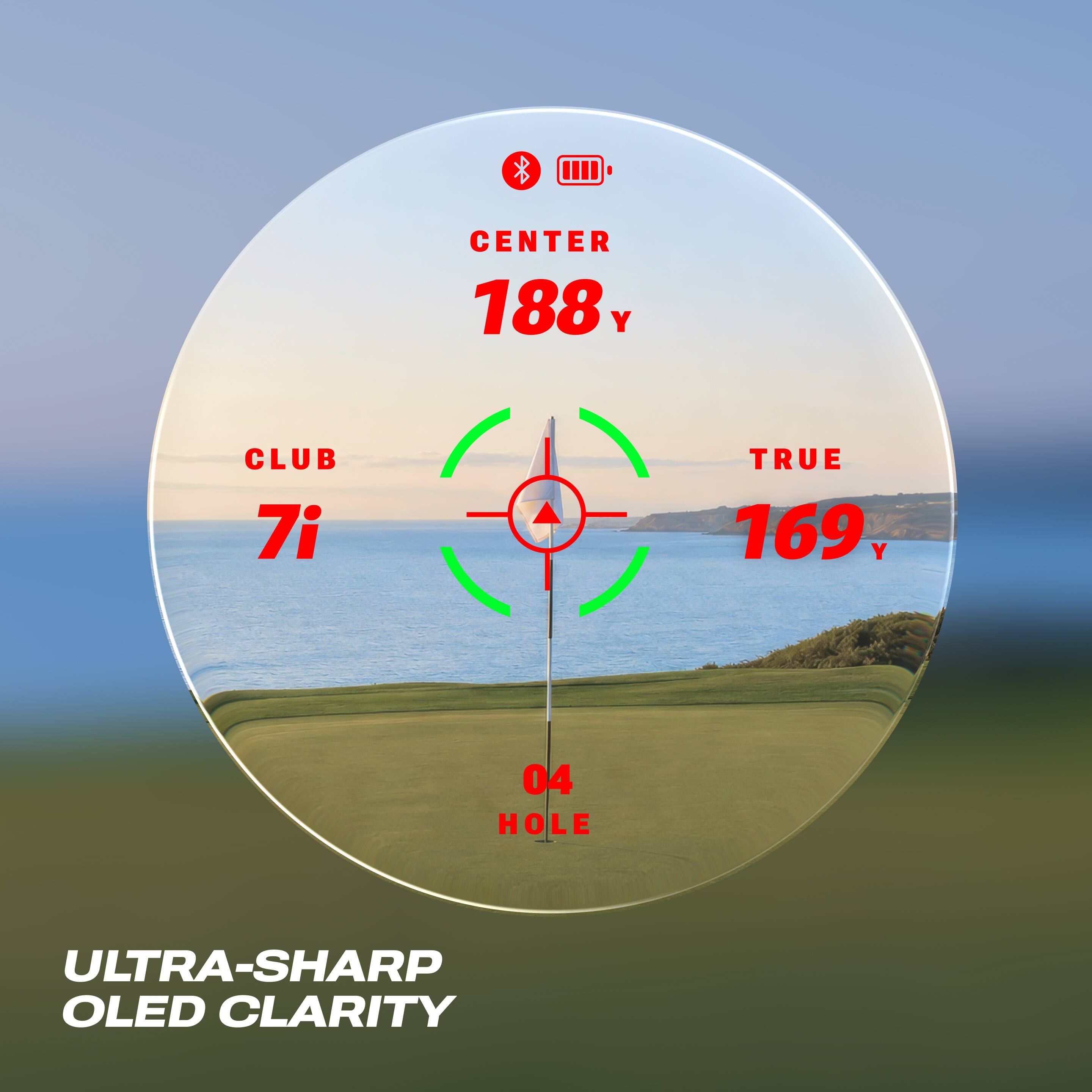 CENTER 188 y  
CLUB 7i  
TRUE 169  
04 HOLE  
ULTRA-SHARP OLED CLARITY