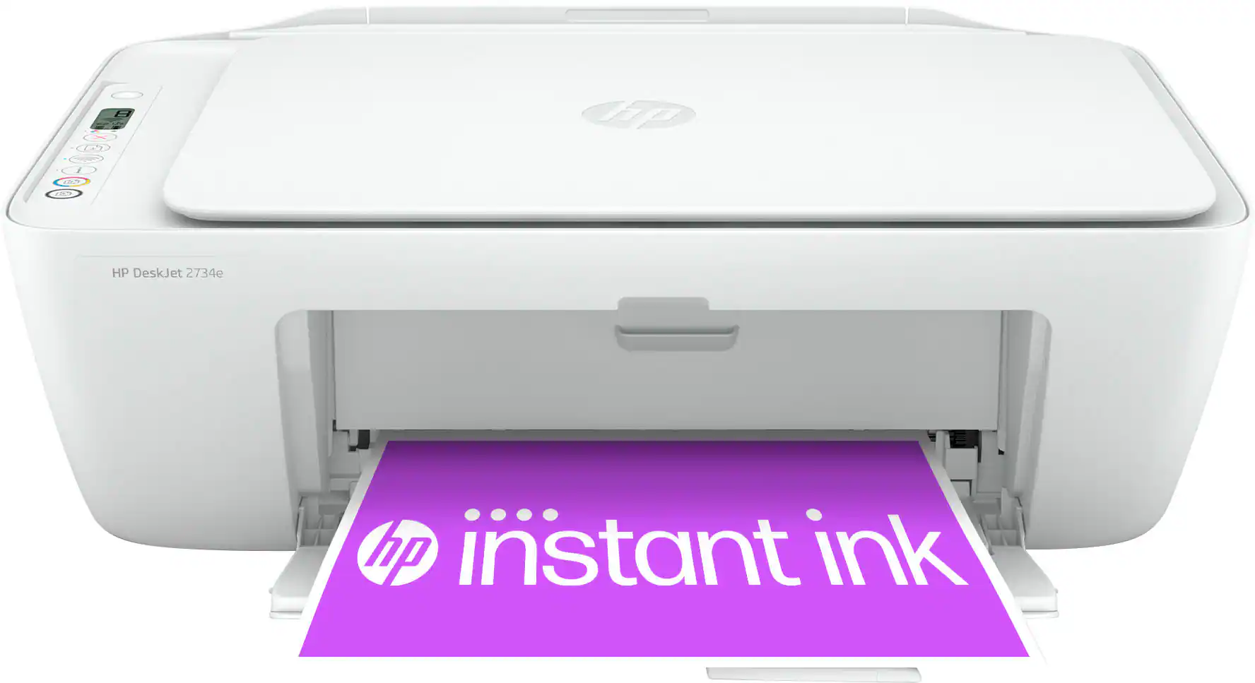 Zoom in on 1. HP DeskJet 2734e printer with instant ink.