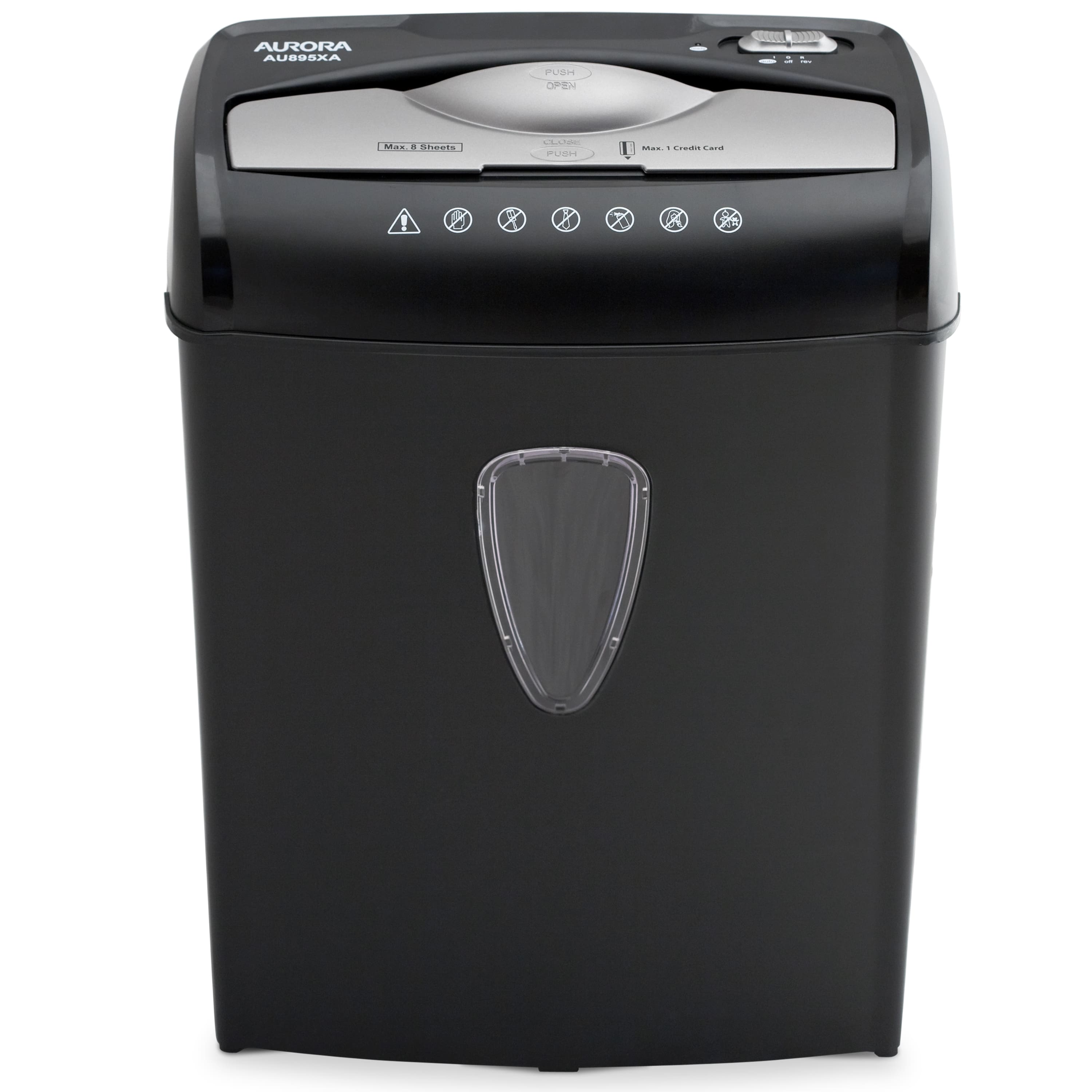 Aurora - AU895XA 8-Sheet Professional Cross-Cut Paper and Credit Card Shredder - Black