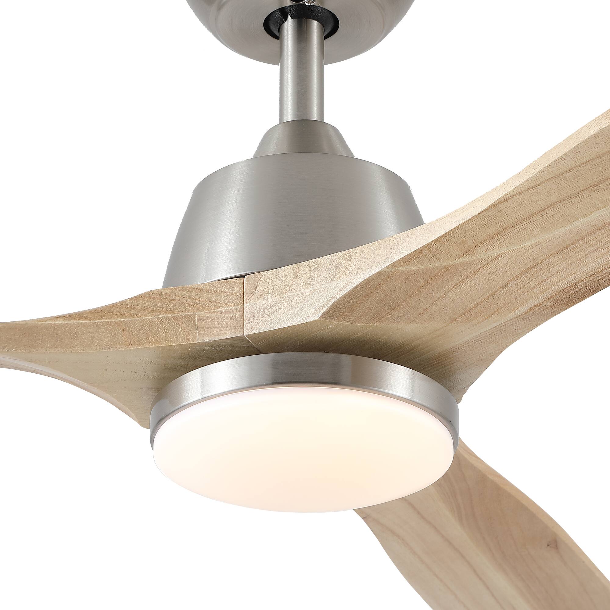 Alt View 1. Sofucor - 52" Ceiling Fans with Lights and Remote Control Low Profile Quiet Reversible 3CCT Integrated LED Light Ceiling Fan - Nickel.