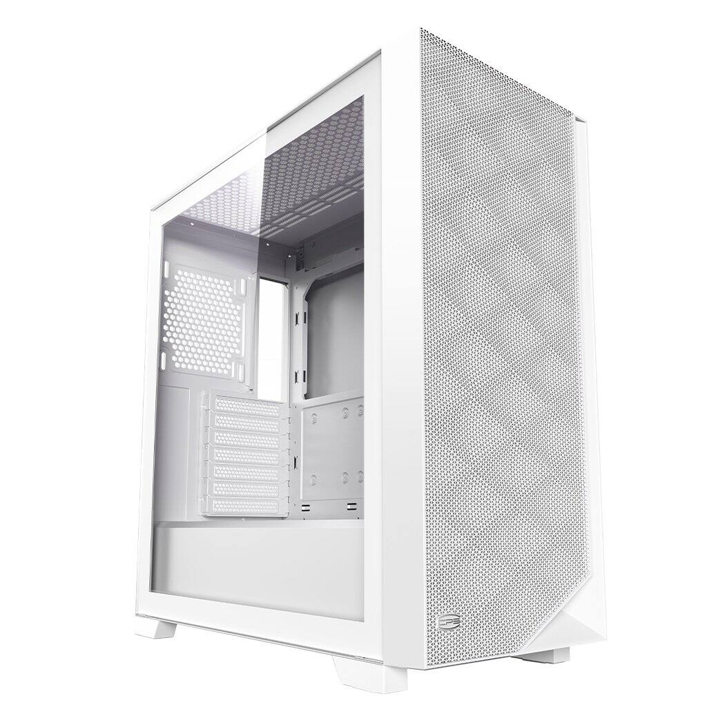 Left. PCCOOLER - C3-D510WHP3-GL C3D510 ARGB WH with 3 ARGB Fans Desktop Computer Case Gaming PC Case for E-ATX / ATX / M-ATX / ITX - White.